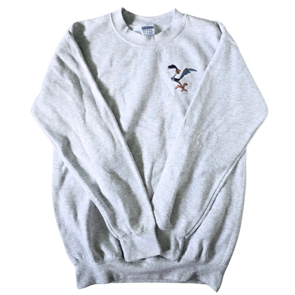 Warner Bros. Tops - Vintage LOONEY TUNES Road Runner Wile E. Coyote Embroidered Sweatshirt Small